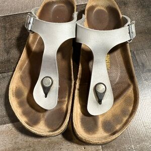 Birkenstock Women's White T-Strap Toe-Post Sandals